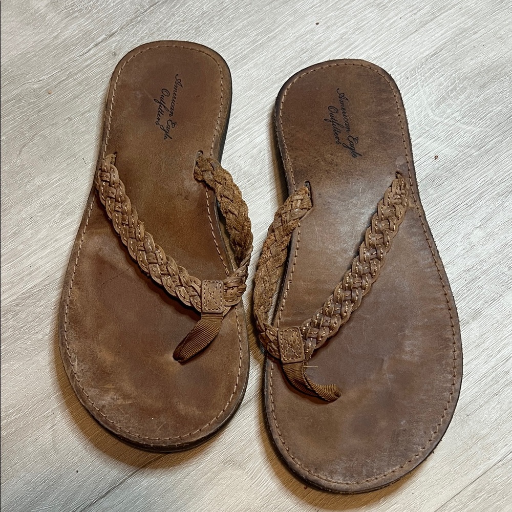 American Eagle Outfitters Tan Braided Sandals